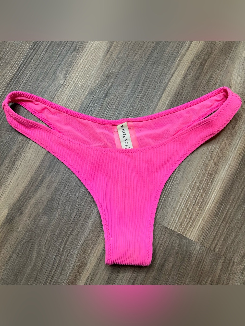 White Fox Ribbed Bikini Bottom